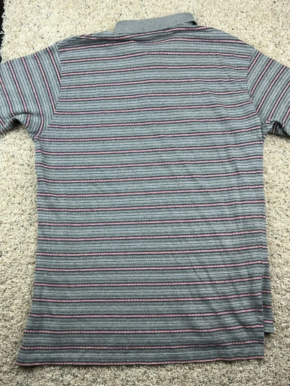 Polo Ralph Lauren Polo Shirt Mens Large L Short Sleeve Gray Red Geometric Print